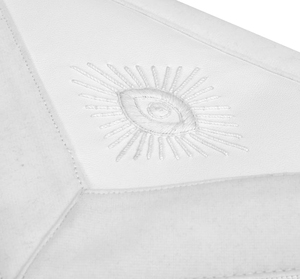 Past Grand Master Blue Lodge <b>Apron</b> - All <b>White</b> With Wreath & Pillars High End Masonic <b>Aprons</b> produced with fine materials - Product Image 5