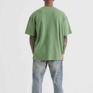 T-shirt classique en coton tricoté pour homme, décontracté, à manches courtes, respirant, col rond, confortable pour le quotidien, la gym et l'entraînement - Product Image 4