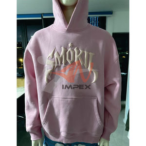 Sweat à capuche unisexe en coton de haute qualité, grande taille, avec logo 3D en mousse blanche personnalisé, pour homme - Product Image 1