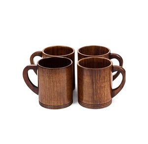 Handmade Wooden Mug Natural Solid Wood Coffee <b>Cup</b> Modern Style Eco Friendly Reusable Drinkware <b>Large</b> Capacity Boiling Water - Product Image 3