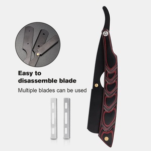 Rasoir droit professionnel vintage de haute qualité en acier pour barbier, manche en plastique, lame unique non jetable pour hommes - Product Image 4