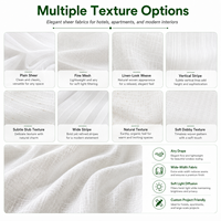 Cortinas Modernas de Lujo en Color Crema Blanco, de Poliéster Transparente, para Sala de Estar, Ventanas Grandes, Hechas a Medida, para Todas las Estaciones
