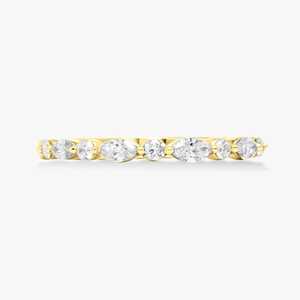 Round Marquise Cut Lab Grown Diamond Half Eternity Wedding Band 0.50carat Matching <b>Stacking</b> <b>Rings</b> Wholesale 14k Gold Manufacture - Product Image 1