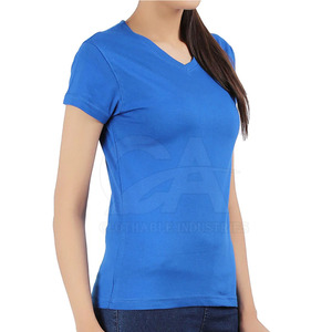Camiseta de Cuello en V 100% Algodón para Mujer, Suave y Transpirable, para Uso Diario, Corte Clásico, Manga Corta - Product Image 3