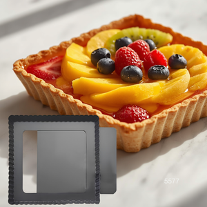 Moule à tarte carré de 8 pouces avec fond amovible, moule à quiche cannelé en aluminium pour la cuisson de gâteaux mousse et desserts - Product Image 5