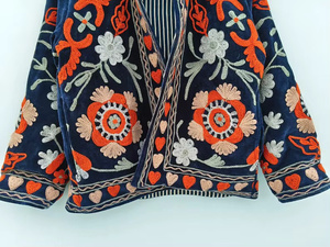 Wholesale <b>Vintage</b> Suzani Reversible Velvet Bomber <b>Jacket</b> Handmade Floral Embroidered Quilted Cotton Indian Boho Autumn/Spring - Product Image 3