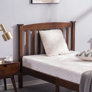 PWB 044 Walnut Twin Bed Vertical Strip Cap Design Handcrafted Wooden Bed - Product Image 4