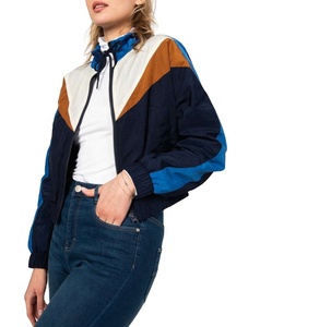 Haute qualité grande taille femmes respirant fermeture éclair coupe-vent imperméable sport en plein air couleur bloc dernière conception veste en Nylon - Product Image 4