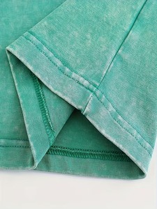 Camiseta para Hombre con Lavado Ácido, Estilo Vintage, 100% Algodón, Ecológica, Transpirable, Ligera, 280g, Teñido Liso, Verde, Gris, Negro - Product Image 4