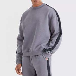 Nouvelle Collection 2026 : Ensemble de Sport Bicolore avec Logo, Sweat à Capuche en Molleton Bouclette et Pantalon de Jogging, Survêtement Streetwear à Blocs de Couleurs pour Homme - Product Image 3