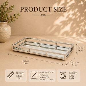 Bandeja de Servir Rectangular de Acero Inoxidable de Lujo, Plato de Exhibición con Espejo, Diseño Moderno y Elegante, Decoración Premium para el Hogar - Product Image 2