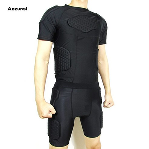 Camiseta y Pantalones de Compresión Acolchados de Secado Rápido, Camiseta con Protección de EVA para Portero, Conjunto de Ropa Protectora para Portero de Fútbol - Product Image 3