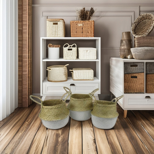 Panier de rangement en jonc de mer fait à la main Design personnalisé du fabricant vietnamien de décoration et d'artisanat - Product Image 1