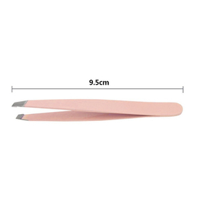 Pince à épiler pour sourcils en acier inoxydable, 9.5cm, pointe plate, rose, noire, pour épilation du visage, outil cosmétique professionnel pour les yeux, 1 pièce - Product Image 3
