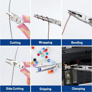 Juego de 3 Mini Alicates de Acero Inoxidable, Alicates de Punta Fina, Alicates de Corte Diagonal, Alicates de Punta Larga para Joyería, Manualidades y Bricolaje - Product Image 4