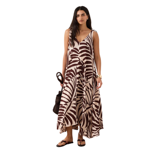 Vestido Largo Floral con Cuello Cuadrado para Mujer, Vestido Largo de Manga Corta - Product Image 4