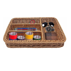 Bandeja de ratán personalizada para el hogar, para té, pasteles, repostería y alimentos, cesta de mimbre de bambú tejida a mano para almacenamiento en la cocina. - Product Image 2