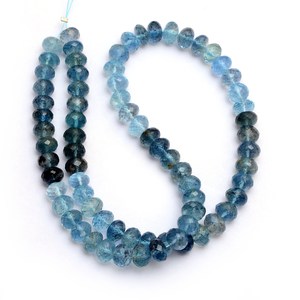 AAA+ Aquamarine 7mm-8mm Faceted Rondelle <b>Beads</b> Natural Offiki Multi Aquamarine Precious Gemstone Loose <b>Beads</b> for Jewelry Making - Product Image 3