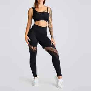 Ensemble de yoga 2 pièces pour femmes, vêtements de sport, leggings sans couture et soutien-gorge de sport, fabrication directe du Pakistan, prix bas. - Product Image 6