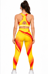 Conjunto de Yoga para Mujer, Pantalones Cortos de Cintura Alta, Sujetador Deportivo, Ropa Deportiva para Gimnasio, Pilates, Fitness, con Logotipo Personalizado, Transpirable y Elástico - Product Image 4