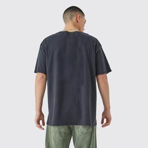 Premium Soft Cotton Black Logo Tee Wholesale Supplier <b>Top</b> Selling Custom Made <b>Men's</b> Heavyweight 100% Cotton Street Style Short - Product Image 4