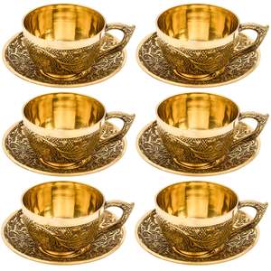 Ensemble de tasses en laiton finition antique, vaisselle traditionnelle ayurvédique en alliage de laiton, parfait pour un usage quotidien - Product Image 2