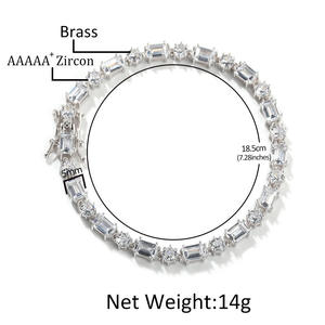 Luxury <b>Iced</b> <b>Out</b> Moissanite Diamond Bracelet Cuban <b>Chain</b> Hip Hop Jewelry for Concerts and Stage Performance Available for Sale - Product Image 1