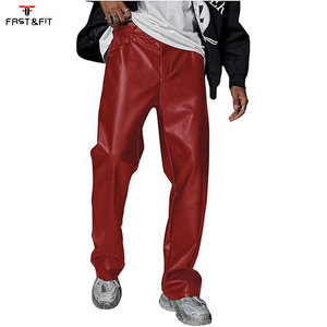 PU Leather Men's Loose Casual Straight <b>Trousers</b>-Waterproof Breathable Quick Dry - Product Image 1