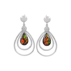 New Arrival Solid 925 Sterling Silver <b>Opal</b> Drop <b>Earrings</b> Water Drop Shape Bezel Setting For Women Luxury Party Wear Fine Jewelry - Product Image 1