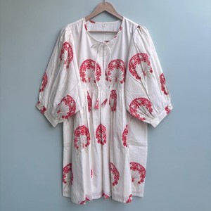 Vestido Casual Midi para Mujer, Tejido 100% Algodón, Estampado Floral Liso, Vestido Diario de Manga Corta, Cintura Imperio, Estilo Babydoll, Cuello en V, Talla Grande - Product Image 4