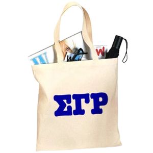 กระเป๋าโท้ท Sigma Gamma Rho ลายตัวอักษรกรีก สำหรับผู้หญิง กระเป๋าช้อปปิ้งแบบพกพา น้ำหนักเบา ใช้ซ้ำได้ - Product Image 1