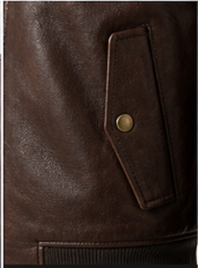 <b>Men's</b> Genuine Leather Bomber <b>Jacket</b> <b>Shearling</b> Collar Brown Winter Aviator Premium Outerwear Wholesale Windproof Heated - Product Image 6