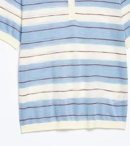 Men's Dot Knitted 100% Cotton Breathable Golf for <b>Shirt</b> Short Sleeve Regular Fit Casual <b>Light</b> <b>Blue</b> for Brown Pattern - Product Image 4