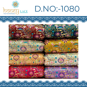 Tela Premium Fendy Georgette de Punto por Urdimbre de Poliéster/Nylon/Metalizado con Cuentas Florales para Prendas de Boda para Niños y Niñas, Peso Medio - Product Image 4