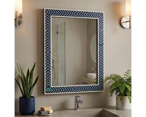 Handcrafted Bone Inlay <b>Mirror</b> <b>Frame</b> Decorative Wall <b>Mirror</b> With Intricate Geometric Pattern For Luxury Home Interiors - Product Image 6