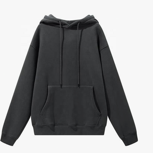 Sudaderas con capucha de gran tamaño de 100% gramos de algodón 380 para hombre con patrón sólido de hombro caído para la temporada de invierno - Product Image 4