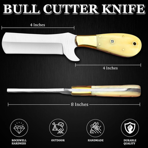Cuchillo de Acero al Carbono para Cortar Madera, Hoja de Acero Inoxidable de 0.6mm de Grosor, Borde Recto, Herramienta para Trabajar la Madera con Funda de Cuero, OEM - Product Image 6