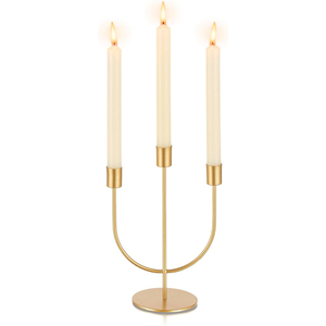 Candelabro geométrico triangular de metal dorado hecho a mano para mesa de comedor, decoración para bodas y fiestas al mejor precio - Product Image 4