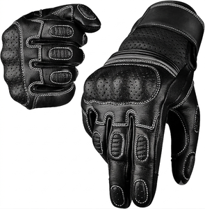 Guantes de Motocicleta de Cuero Genuino con Logotipo Personalizado, Protección Completa para los Dedos y Nudillos, Pantalla Táctil, para Carreras y Turismo - Product Image 1