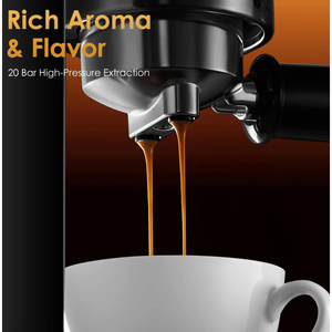 Machine à expresso semi-automatique professionnelle 20 bars avec mousseur à lait 1350W, affichage visuel de la température et de la pression 51 mm - Product Image 5