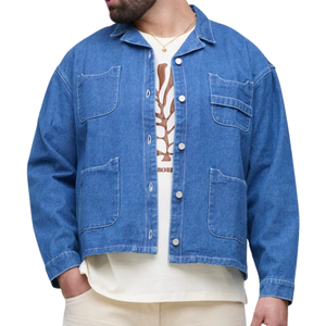 Camisa Vaquera de Mezclilla para Hombre de Talla Grande, la Mejor Calidad, Tela Cómoda, Venta al por Mayor, Personalizable, Muestra Gratuita - Product Image 1