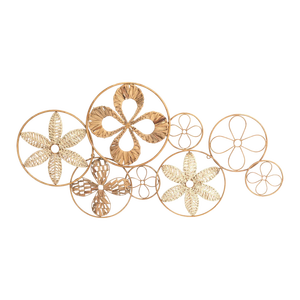 ตะกร้าหวายติดผนังสไตล์วินเทจทำมือ ตกแต่งบ้าน จานแขวนผนังลายเวียดนาม งานสานจากพืช ล้างทำความสะอาดได้ - Product Image 1