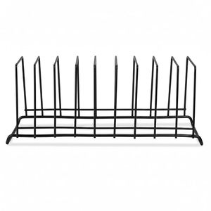 High Modern 9-Section Stainless Steel Plate Stand for Kitchen Cabinet Countertop | <b>Dish</b> Organizer <b>Rack</b> | Durable Portable - Product Image 2