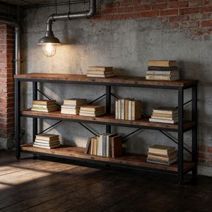 Table console à 3 niveaux avec structure en métal pour utilisation près du canapé - Product Image 4