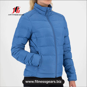 Women <b>Quilted</b> Jacket Full Sleeve Stand Collar Winter Solid Color Polyester <b>Wadding</b> Zipper Closure - Product Image 1