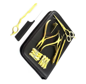 Handtied Stainless Steel Hair Extension Tool <b>Kit</b> with Black Matte <b>Beads</b> Pulling Loop Hook Weft Extension Pliers <b>Kit</b> - Product Image 5