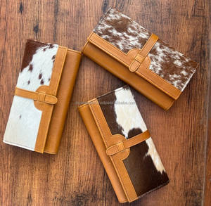 ใหม่แท้ทําด้วยมือหนัง Cowhide ของแท้หนังกระเป๋าสตางค์ผู้หญิงกระเป๋าสตางค์ Trifold คุณภาพสูงหนังตะวันตกกระเป๋าคลัทช์กระเป๋าสตางค์ - Product Image 2