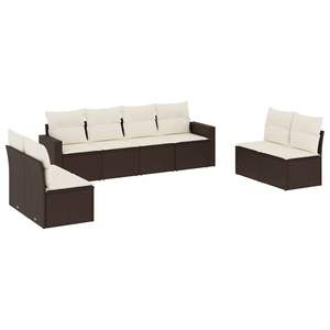 Conjunto de Sofás Modulares Grandes de Ratán Sintético Marrón para Jardín, Elegante Colección de Muebles de Jardín - Product Image 2