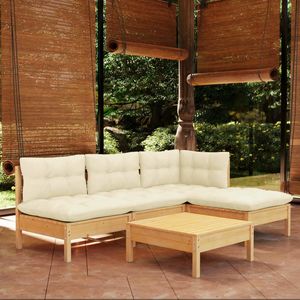 Ensemble de salon Cream Garden, collection de meubles en pin naturel - Product Image 1