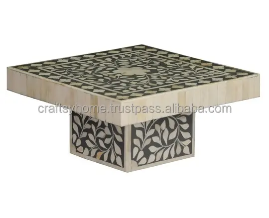 Soporte con incrustaciones de hueso artesanales para pastel, soporte de pastel Floral/Chocolate para decoración de forma cuadrada y redonda, negro y color